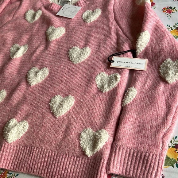Cupcakes and Cashmere Crew Sweater Medium NWT Women’s Pink & White So Soft 🩷🤍🩷 - Picture 4 of 13